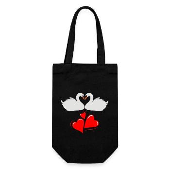 Swan love - Gift Bag for Bottles - black - Front