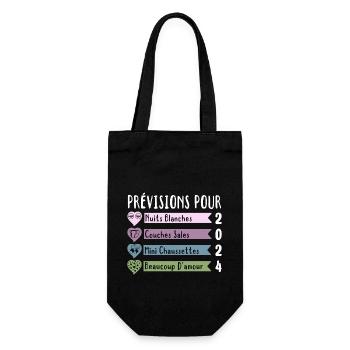 Grossesse Prévisions Pour 2024 Future Maman cadeau - Sac à bouteille - noir - Devant