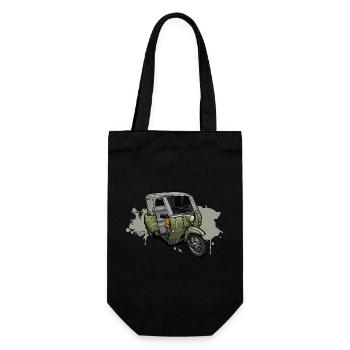 Duo DDR Dreirad - Illustration - Geschenkbeutel für Flaschen - Schwarz - Vorne