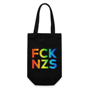 Fck NZS Regenbogen - Geschenkbeutel für Flaschen - Schwarz - Vorne