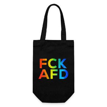 FCK AFD Regenbogen - Geschenkbeutel für Flaschen - Schwarz - Vorne