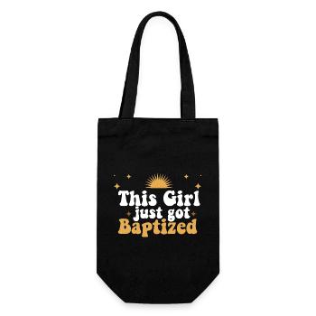 This Girl Just Got Baptized Christian Religious - Geschenkbeutel für Flaschen - Schwarz - Vorne