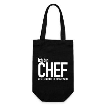 Ich bin Chef - Geschenkbeutel für Flaschen - Schwarz - Vorne