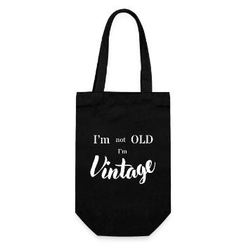 Not old but Vintage - Gift Bag for Bottles - black - Front