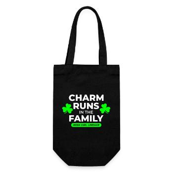 Irish Girl Lineage: Familienzauber St. Patricks Day - Geschenkbeutel für Flaschen - Schwarz - Vorne