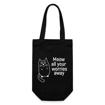 Meow all your worries away - Gift Bag for Bottles - black - Front