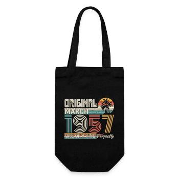 März 1957 Geburtstag März 1957 Geschenk - Geschenkbeutel für Flaschen - Schwarz - Vorne