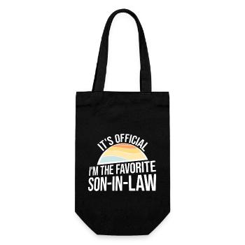 It's Official I'm The Favorite Son-In-Law Saying - Gift Bag for Bottles - black - Front