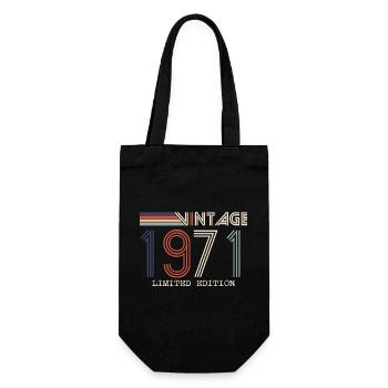 Vintage 1971 Anniversary Gift - Vintage 1971 - Gift Bag for Bottles - black - Front