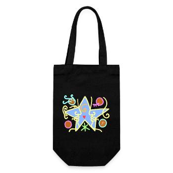 Étoile bleue - Sac à bouteille - noir - Devant