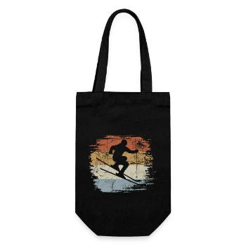 Ski, Apres Ski, Wintersport, Skiurlaub, Retro - Geschenkbeutel für Flaschen - Schwarz - Vorne
