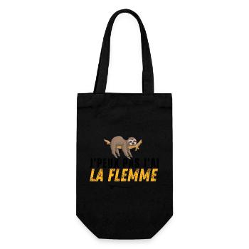 Je Peux Pas J'ai La Flemme - Sac à bouteille - noir - Devant