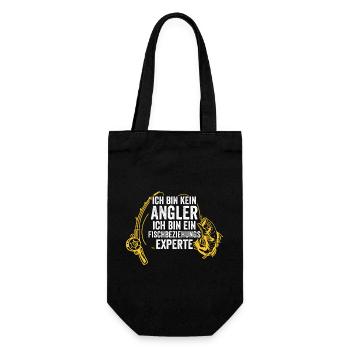 Angler Fischen Angelrute Angeln - Geschenkbeutel für Flaschen - Schwarz - Vorne