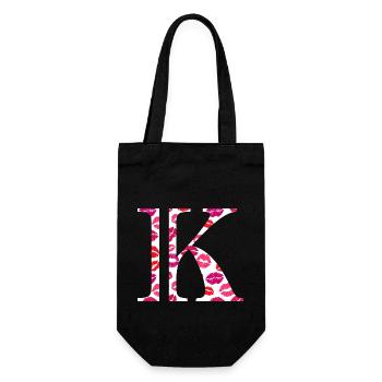Letter k kisses - Gift Bag for Bottles - black - Front