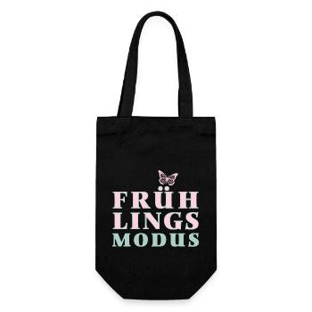 Frühlingsmodus - Der Frühling ist da! - Geschenkbeutel für Flaschen - Schwarz - Vorne