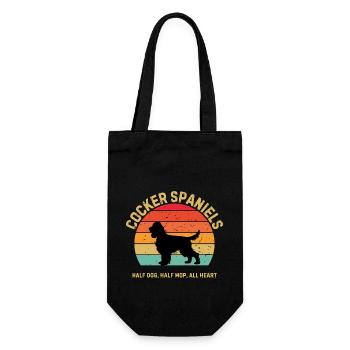 Cocker Spaniels Retro Sunset - Gift Bag for Bottles - black - Front
