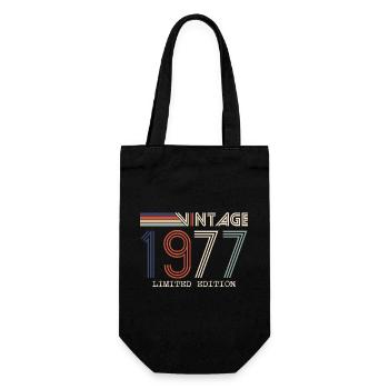 Vintage 1977 Anniversary Gift - Vintage 1977 - Gift Bag for Bottles - black - Front