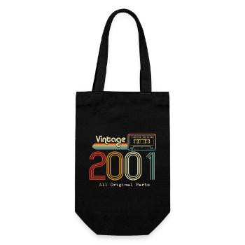 Original 2001 Vintage Vintage Retro Birthday - Gift Bag for Bottles - black - Front