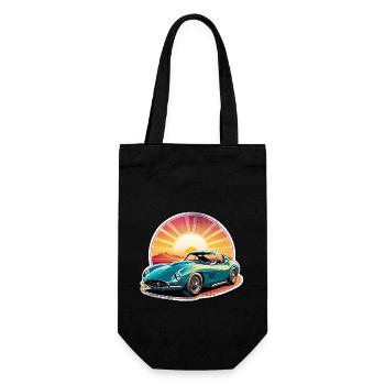 Vintage Car Sunset - Gift Bag for Bottles - black - Front