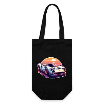Oldtimer Sonnenuntergang - Geschenkbeutel für Flaschen - Schwarz - Vorne