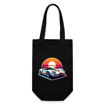 Oldtimer Sonnenuntergang - Geschenkbeutel für Flaschen - Schwarz - Vorne