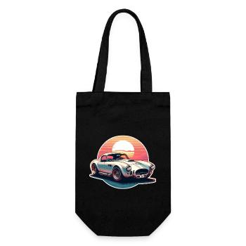 voiture vintage couché de soleil - Sac à bouteille - noir - Devant