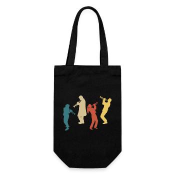 trompette rétro vintage - Sac à bouteille - noir - Devant