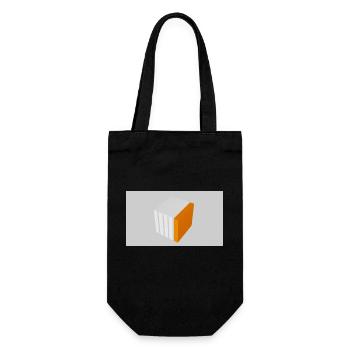 Spaltwürfel orange - Geschenkbeutel für Flaschen - Schwarz - Vorne