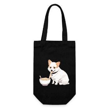 Corgi Eating Ramen #1 - Gift Bag for Bottles - black - Front