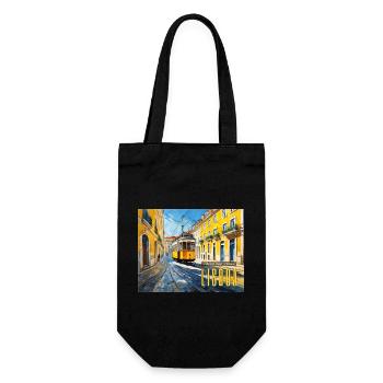 Cheira Lisboa, Sehnsucht nach Lissabon by Franky - Geschenkbeutel für Flaschen - Schwarz - Vorne