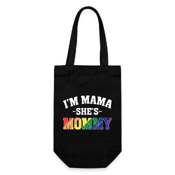 Lesbische Mutter Gay Pride Ich bin Mama Sie ist Mama LGBT - Geschenkbeutel für Flaschen - Schwarz - Vorne