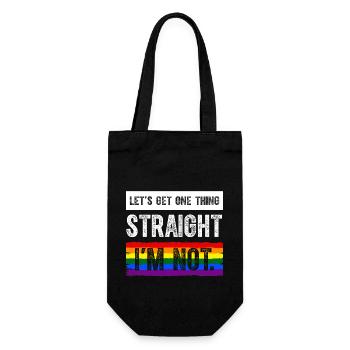 Lasst uns eines klarstellen: Ich bin nicht LGBT - Geschenkbeutel für Flaschen - Schwarz - Vorne