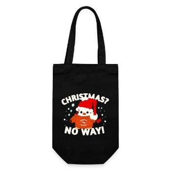 Funny Christmas Penguin - Gift Bag for Bottles - black - Front