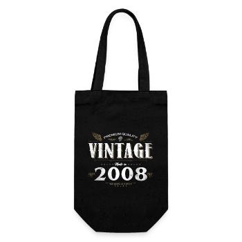 16 Jahre alter Jahrgang 2008 Limitierte Auflage 16. - Geschenkbeutel für Flaschen - Schwarz - Vorne