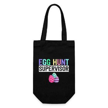 Eiersuche Supervisor Eierjagd Party Mama Papa - Geschenkbeutel für Flaschen - Schwarz - Vorne