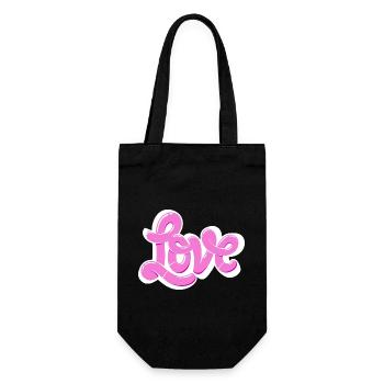 love bubble gum - Geschenkbeutel für Flaschen - Schwarz - Vorne