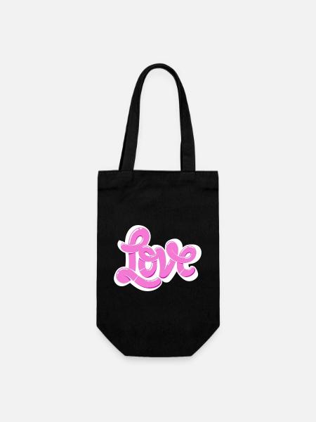 love bubble gum - Geschenkbeutel für Flaschen - Schwarz