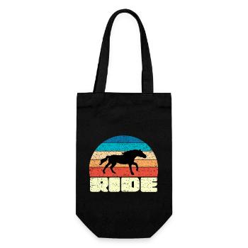 Coucher de soleil vintage avec cheval noir - Sac à bouteille - noir - Devant
