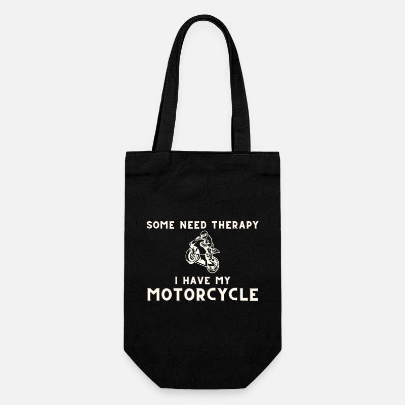 Some need therapy i have my motorcycle Biken Biker - Gift Bag for Bottles - black