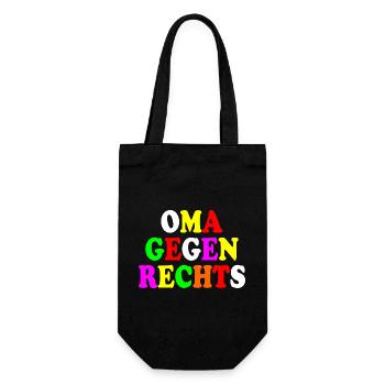 Oma gegen rechts - Geschenkbeutel für Flaschen - Schwarz - Vorne