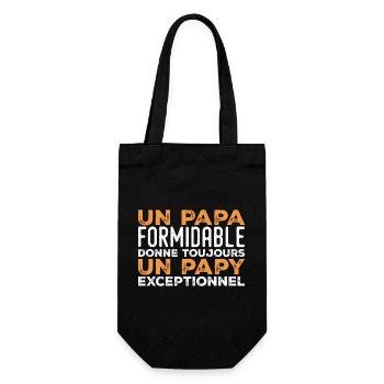 Toller Papa gibt Opa immer Außergewöhnliches - Geschenkbeutel für Flaschen - Schwarz - Vorne
