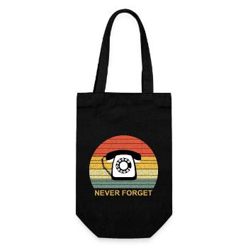 Rotary phone Never Forget vintage retro - Gift Bag for Bottles - black - Front