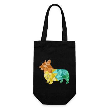 CORGI geometrisch bunt - Geschenkbeutel für Flaschen - Schwarz - Vorne