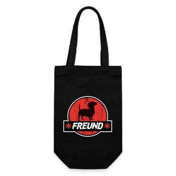 Dackel Freund - Geschenkbeutel für Flaschen - Schwarz - Vorne