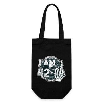 I'm 42 plus 1 middle finger Skull funny 43rd - Gift Bag for Bottles - black - Front