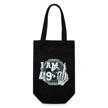 I'm 49 plus 1 middle finger Skull funny 50th - Gift Bag for Bottles - black - Front