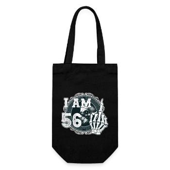 I'm 56 plus 1 middle finger Skull funny 57th - Gift Bag for Bottles - black - Front