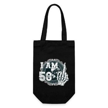 I'm 58 plus 1 middle finger Skull funny 59th - Gift Bag for Bottles - black - Front