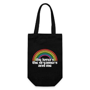 Rainbow Connection: Die Liebenden, Die Träumer und ich - Geschenkbeutel für Flaschen - Schwarz - Vorne