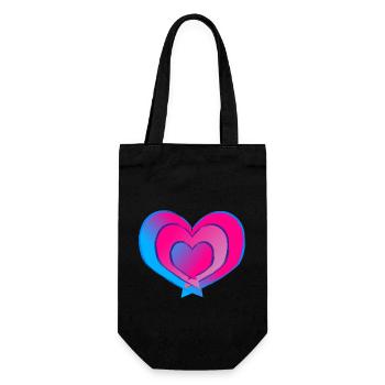 Liebe ist bunt - Geschenkbeutel für Flaschen - Schwarz - Vorne